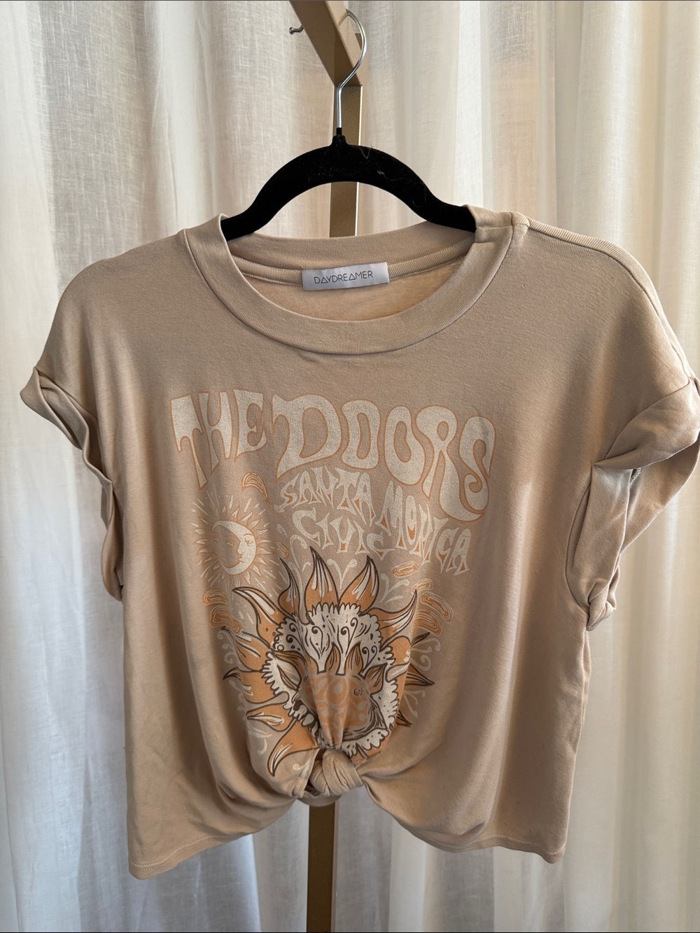 Daydreamer Beige The Doors Knotted Graphic Tee